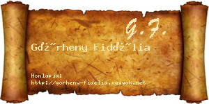 Görheny Fidélia névjegykártya
